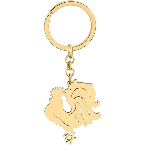 Kal-Porte-Clés Poulet Animaux De Ferme Bijoux En Acier Inoxydable Poulet Cadeaux Pour Femmes Porte-Monnaie Porte-Clés Voiture Charms