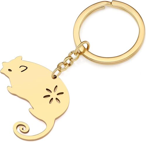 KAL-Porte-Clés En Acier Inoxydable Grenouille Animaux Mignons Cadeaux Pour Femmes Filles Clé De Voiture Porte-Monnaie Charms