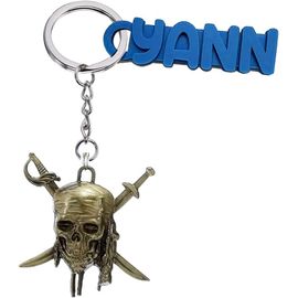 Kal-Porte-Clés Pirate, Avec Ou Sans Prénom, Tête De Mort, Squelette, Aztèque, Personnalisable, Cadeau Pour Homme Ou Femme, Bijou De Sac