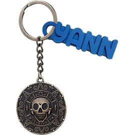 Kal-Porte-Clés Pirate, Avec Ou Sans Prénom, Tête De Mort, Squelette, Aztèque, Personnalisable, Cadeau Pour Homme Ou Femme, Bijou De Sac