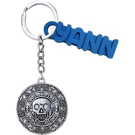 Kal-Porte-Clés Pirate, Avec Ou Sans Prénom, Tête De Mort, Squelette, Aztèque, Personnalisable, Cadeau Pour Homme Ou Femme, Bijou De Sac
