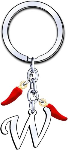 Kal-Porte-Clés Initial A-Z, Pendentif Décoratif Piment, Cadeau Pour Femme Homme, Anniversaire Noël