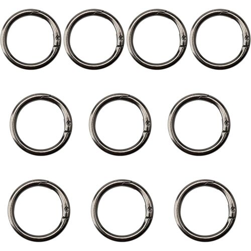 KAL-Lot De 10 Mini Mousquetons Ronds - Porte-Clés - 33 Mm - Anneau Fendu - Mousqueton - Porte-Monnaie - Clip De Chaîne - Accessoires Diy