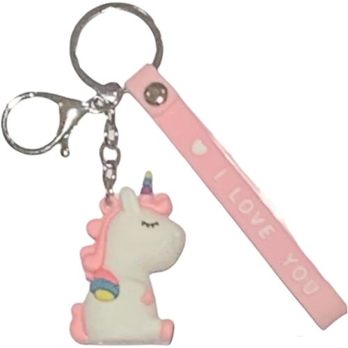 KAL-Funny Porte-Clés Licorne Avec Anneau Métallique Et Mousqueton Porter Les Clés Ou Accrocher Sur Votre Sac À Dos Ou Sac À Main. Porte-Clés Licorne I Love You Avec Crochet Sacs À Dos