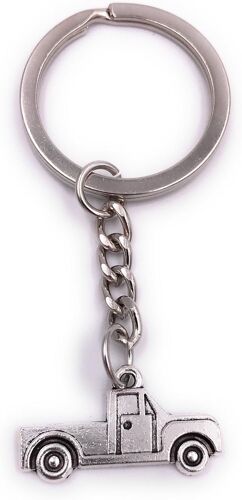 KAL-Pick Up Truck Voiture Voiture Porte-Clés Pendentif En Métal Argenté