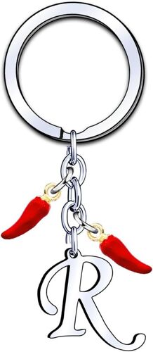 Kal-Porte-Clés Initial A-Z, Pendentif Décoratif Piment, Cadeau Pour Femme Homme, Anniversaire Noël