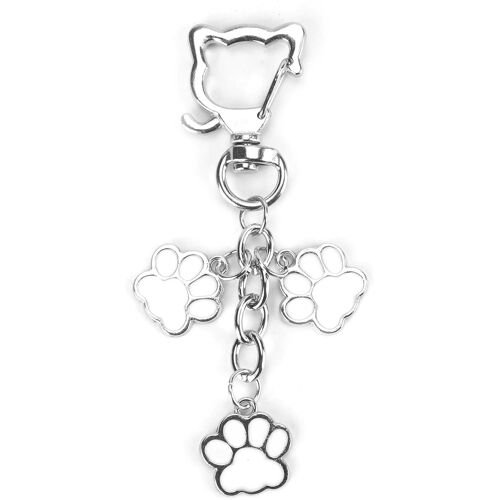 Kal-Porte-Clés En Forme De Patte De Chat Blanc Mignon, Design À Trois Pattes, Cadeau Pour Les Amoureux Des Animaux, Cadeau Attentionné Pour Les Propriétaires De Chats Et Les Propriétaires De