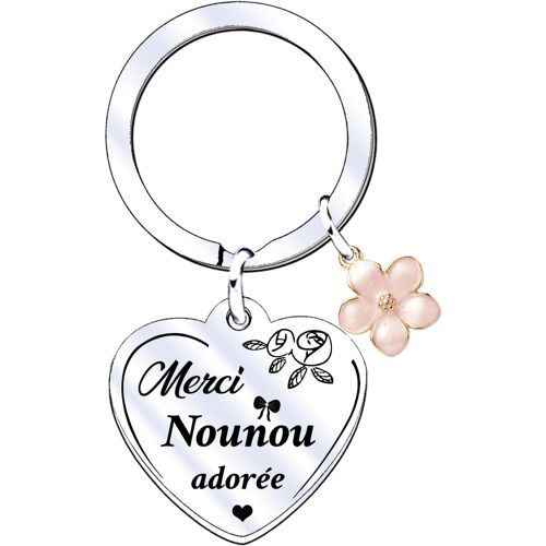 KAL-Cadeau Nounou Porte Clés Nounou Cadeau Nounou Fin D'Année Porte-Clefs Nounou Cadeau Anniversaire Porte-Clés Nounou Porte Cle Super Nounou
