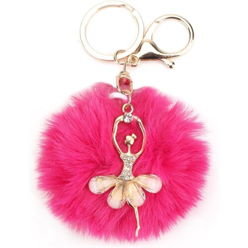 KAL-Porte-Clés Personnalisé Pour Femme, Ballerines En Strass Paillettes Et Pendentif Boule En Peluche Moelleuse Comme Cadeau Pour Petite Amie, Anniversaire Ou Occasion Spéciale, Kleine Geschenke