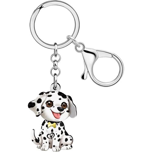 Kal-Acrylique Porte-Clés Dalmatien Mignon Accessoires Pour Animaux De Compagnie Cadeaux Pour Femmes Toilettage De Chiens Filles Sac À Dos Porte-Monnaie Charms