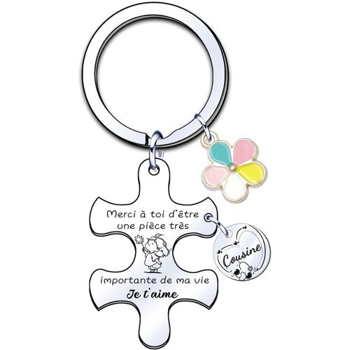 KAL-Cadeau Cousine Porte Cle Cadeau Cousine Anniversaire Cadeau Cousine Originale Cadeau Cousine Noel Cadeau Cousine Bebe Cadeau Cousine Enfant Cadeau Cousine 10 Ans Cadeau Cousine D'Amour