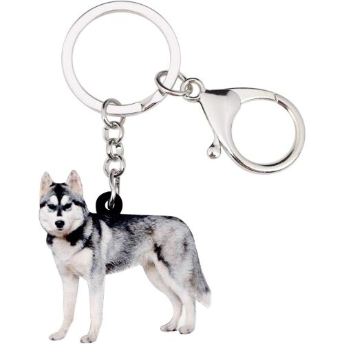Kal-Acrylique Cute Porte Clef Bouledogue Français Chien Mignon Bijoux Porte Clé Beagle Idee Yorkshire Cadeau Femmes Filles Décoration
