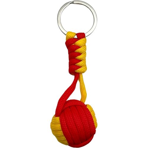 KAL-Porte-Clés Boule En Corde Drapeau Espagne, Porte-Clés Patriotique Espagnol, Porte-Clés Boule En Nylon, Porte-Clés Drapeau De L'Espagne, 3,5 Cm De Diamètre, Nylon