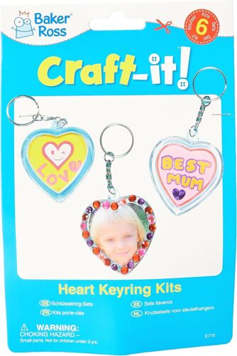 KAL-Lot 6 De Porte-Clés Coeur À Personnaliser - Idéal Comme Cadeaux De Fête Des Mères, Fête Des Pères, St Valentin, Blanc