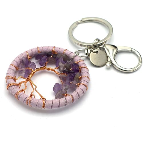 KAL-Porte Clé Pierre Naturelle Arbre De Vie| Produit Artisanal| Fabrication Française| Bien Être| Lithothérapie
