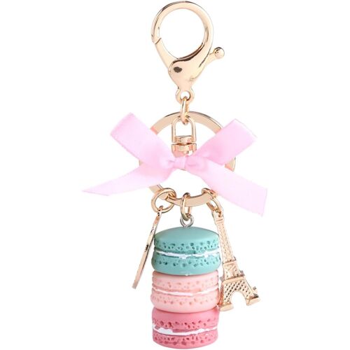 KAL-Porte Clé Macaron, Porte Clef Tour Eiffel, Porte-Clés En Metal Sac Pendentif Voiture Charme Décoration