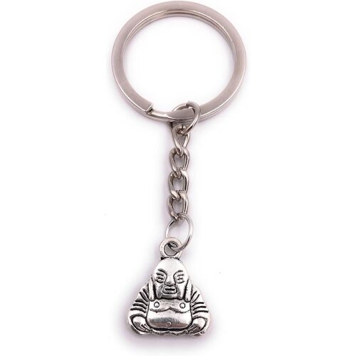 Kal-Bouddha Figure Porte-Clés Pendentif En Métal Argenté