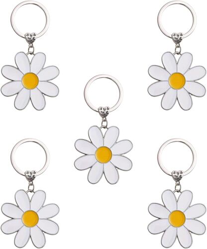 KAL-Morceaux De Clés De Marguerite, Chaîne De Clés De Fleurs Créative, Pendentif Clé En Métal, Ornementation Suspendue De Poche, Accessoires De Clés De Mode Classiques