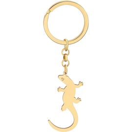 KAL-Porte-Clé Lézard En Acier Inoxydable Porte-Clé Caméléon Cadeaux Pour Femmes Filles Clé De Voiture Sac À Main Charms