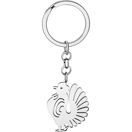 Kal-Porte-Clés Poulet Animaux De Ferme Bijoux En Acier Inoxydable Poulet Cadeaux Pour Femmes Porte-Monnaie Porte-Clés Voiture Charms