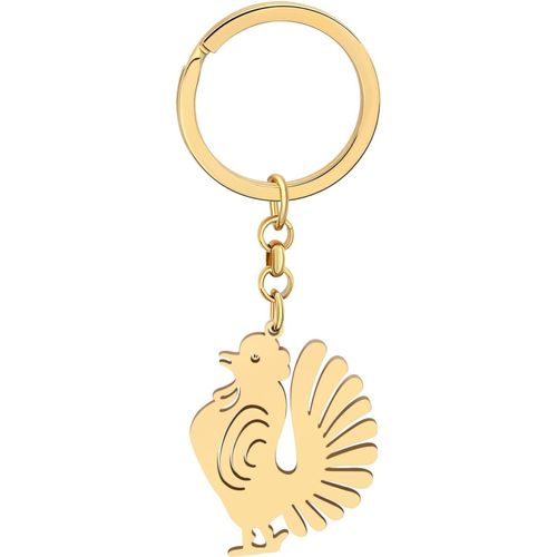 Kal-Porte-Clés Poulet Animaux De Ferme Bijoux En Acier Inoxydable Poulet Cadeaux Pour Femmes Porte-Monnaie Porte-Clés Voiture Charms