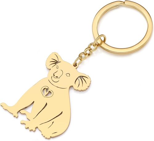 KAL-Porte-Clés En Acier Inoxydable Grenouille Animaux Mignons Cadeaux Pour Femmes Filles Clé De Voiture Porte-Monnaie Charms
