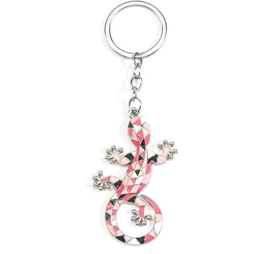 KAL-Porte-Clés Lézard Gecko Animaux Strass Keychain Pour Les Amoureux Des Animaux, Pendentif De Sac, Cadeau Pour Femme