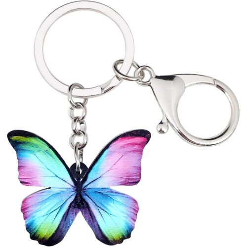 KAL-Porte-Clés En Acrylique Vif Morpho Monarque Papillon Pour Sac À Main, Cadeau D'Été Pour Femme