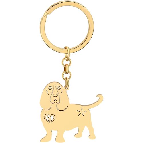 KAL-Porte-Clés Chien En Acier Inoxydable Porte-Clés Chien Mignon Pour Femmes Filles Porte-Monnaie Voiture Charms