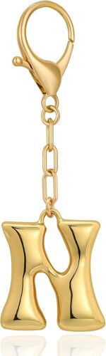 KAL-Porte Clé Personnalisé Femme Lettre Or, Métal Hypoallergénique Sans Nickel, Finition Durable Anti-Décoloration, Mousqueton Sécurisé, Bijou De Sac Personnalisé, Idée Cadeau Chic