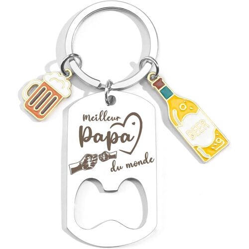 KAL-Cadeau De Papa Porte Clés Papa Meilleur Papa Cadeau Papa, Porte-Clefs Papa,Cadeau Baptême, Cadeau Homme,Porte-Clés Hommes Cadeau De Fête Des Pères, Cadeau Noel Papa