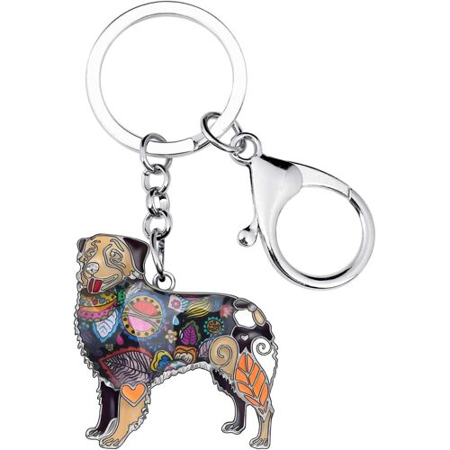 Kal-Alliage D'émail Berger Australien Chien Porte-Clés Sweet Pet Key Ring Cadeaux Pour Les Femme Filles Sac Porte-Monnaie De Voiture