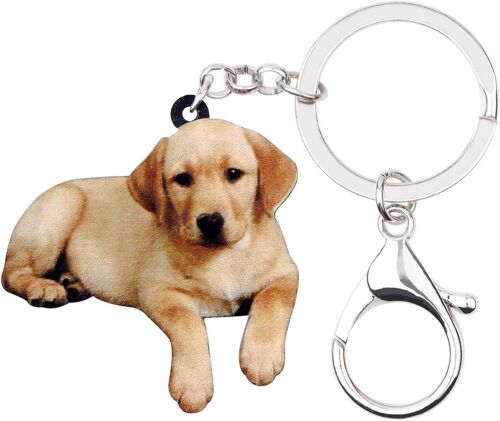 Kal-Porte-Clés En Acrylique Beige En Forme De Labrador Pour Femmes, Adolescentes, Filles, Beige, Medium