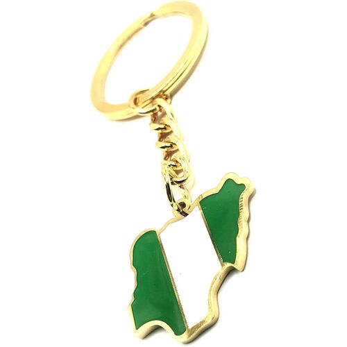 KAL-Porte-Clés En Métal Émaillé Avec Drapeau De L'Afrique De L'Ouest Du Nigeria, Multicolore, Taille Unique