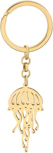 Kal-Porte-Clés Pieuvre Amusant Portefeuille Porte-Clés De Voiture Charms En Acier Inoxydable Cadeaux Pour Femmes Filles Décorations