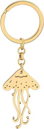 Kal-Porte-Clés Pieuvre Amusant Portefeuille Porte-Clés De Voiture Charms En Acier Inoxydable Cadeaux Pour Femmes Filles Décorations