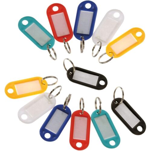 KAL-Lot De 12 Porte-Clés En Plastique Avec Inscription En Métal Coloré 520622E3
