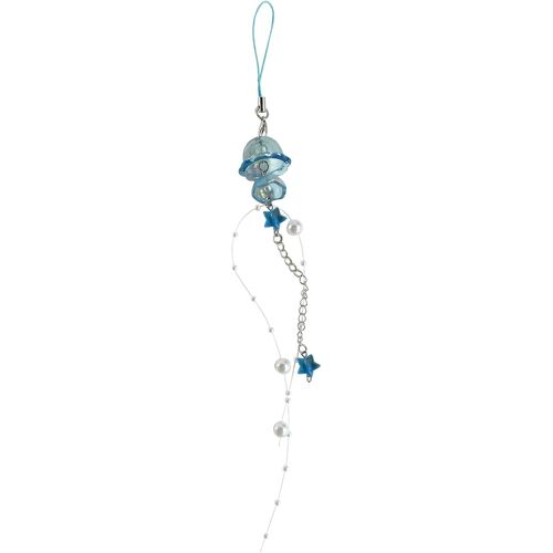 Kal-Porte-Clés De Mode,Élégant Étoile Perle Frange Porte-Clés Cristal Méduse Pendentif Chaîne De Téléphone Portable Élégant Téléphone Pendentif Sangle Lanière Fille
