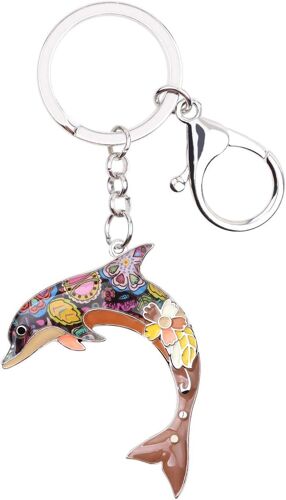 KAL-Porte-Clés En Forme De Dauphin En Émail Pour Clés De Voiture, Sacs À Main, Sacs, Ceintures, Cadeau Pour Enfants Et Adultes