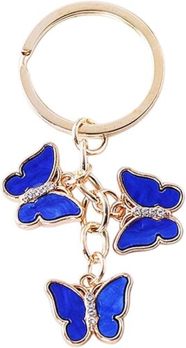 KAL-Porte-Clés En Métal Avec Breloques Papillon Et Fleur Pour Clés De Voiture, Portefeuille, Sac À Dos, Joli Porte-Clés Pour Femmes Et Filles