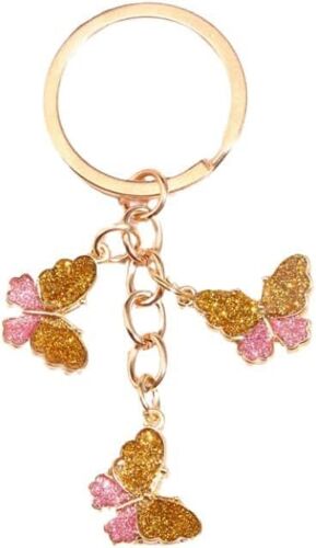 KAL-Porte-Clés En Métal Avec Breloques Papillon Et Fleur Pour Clés De Voiture, Portefeuille, Sac À Dos, Joli Porte-Clés Pour Femmes Et Filles