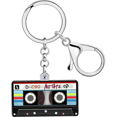 KAL-Porte-Clés Rétro En Acrylique Avec Cassette, Bijoux Vintage Pour Femmes Et Filles, Accessoires Des Années 90 Et 80, Breloques Pour Sac À Dos