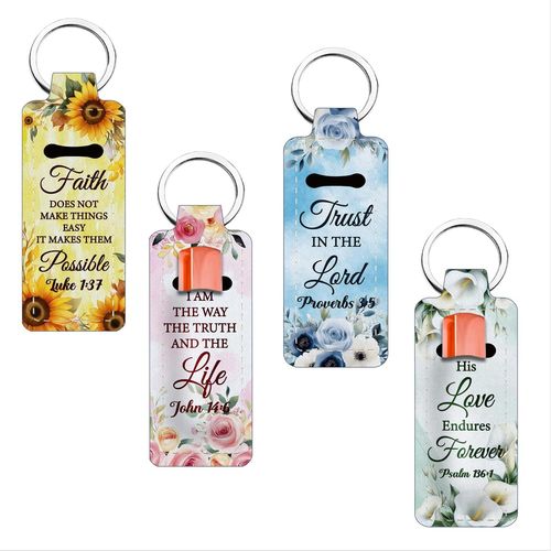 Kal-4 Support De Baume À Lèvres À Clipser Pour Femme Porte Clés Porte Baume À Lèvres Avec Motif Floral Et Clip 1.5'' X 3.8'' 
