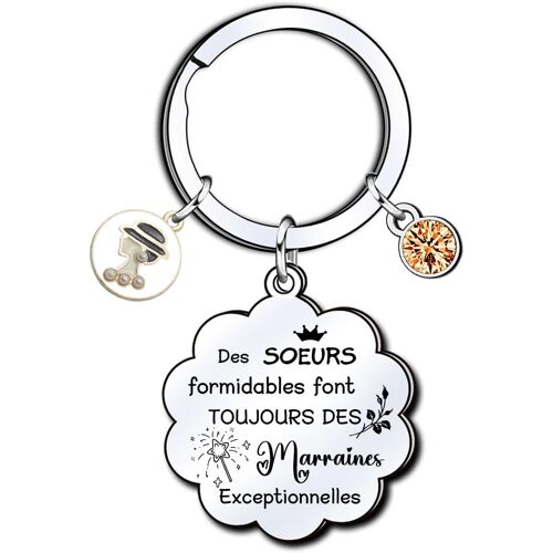 KAL-Cadeaux De Noël Pour Tata Porte-Clés Cadeau Marraine Amies Formidables Tatas Exceptionnelles - Porte-Clés Pour Annonce Grossesse Tata Naissance Enfant Idée Cadeau Annonce Bébé Fille Garçon