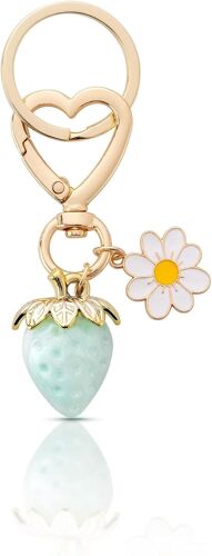 Kal-Porte-Clés Avec Fraise - Joli Porte-Clé Pour Femme - Élégant - Pendentif Pour Femme - Porte-Clés Pour Femme