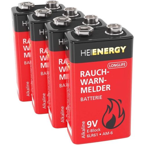 Pile Bloc 9V pour détecteur de fumée-4X Piles Bloc alcalines 9V Longue durée,étanches-Piles Bloc pour détecteurs d'incendie,détecteurs de Mouvement,monoxyde de Carbone