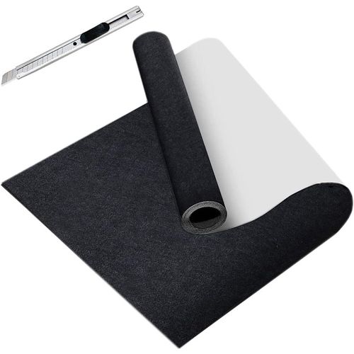 Tianyi-Feutrine Autocollante Noir - 40 * 200 Cm Tissu-Feutre Noir, Épaisseur 2 Mm Feutrine Adhésive Pour Doublure De Boîte, Cadre Photo, Pied De Chaise, Diy, Halloween, Voiture(1 Rouleau Feutrine)