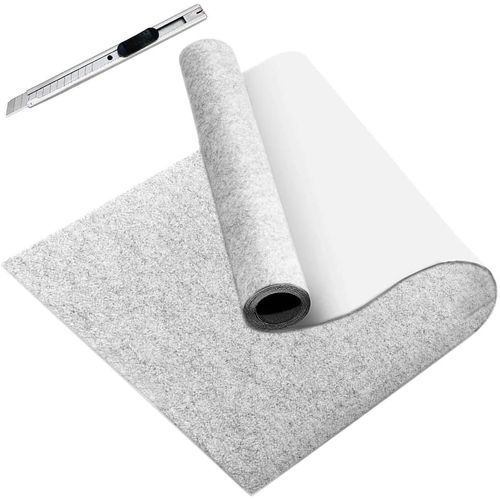 Tianyi-Feutrine Autocollante Gris Clair - 40 * 200 Cm Tissu-Feutre, Épaisseur 2 Mm Feutrine Adhésive Pour Doublure De Boîte, Cadre Photo, Pied De Chaise, Diy, Halloween, Voiture(1 Rouleau Feutrine)