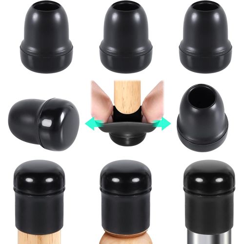 14-20 Mm Embouts Pour Pieds De Chaise Avec Fond En Téflon,24 Pcs Protection Pied De Chaise Rond Silicone Couvre-Jambes De Meuble,Patins En Téflon 1"" Pour Résistants Rayures Et Élastique.[E20]