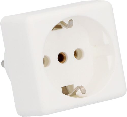 Prise de Transition France/Allemagne, Adaptateur de Prise, fiche Schuko, 1 pièce, Blanc